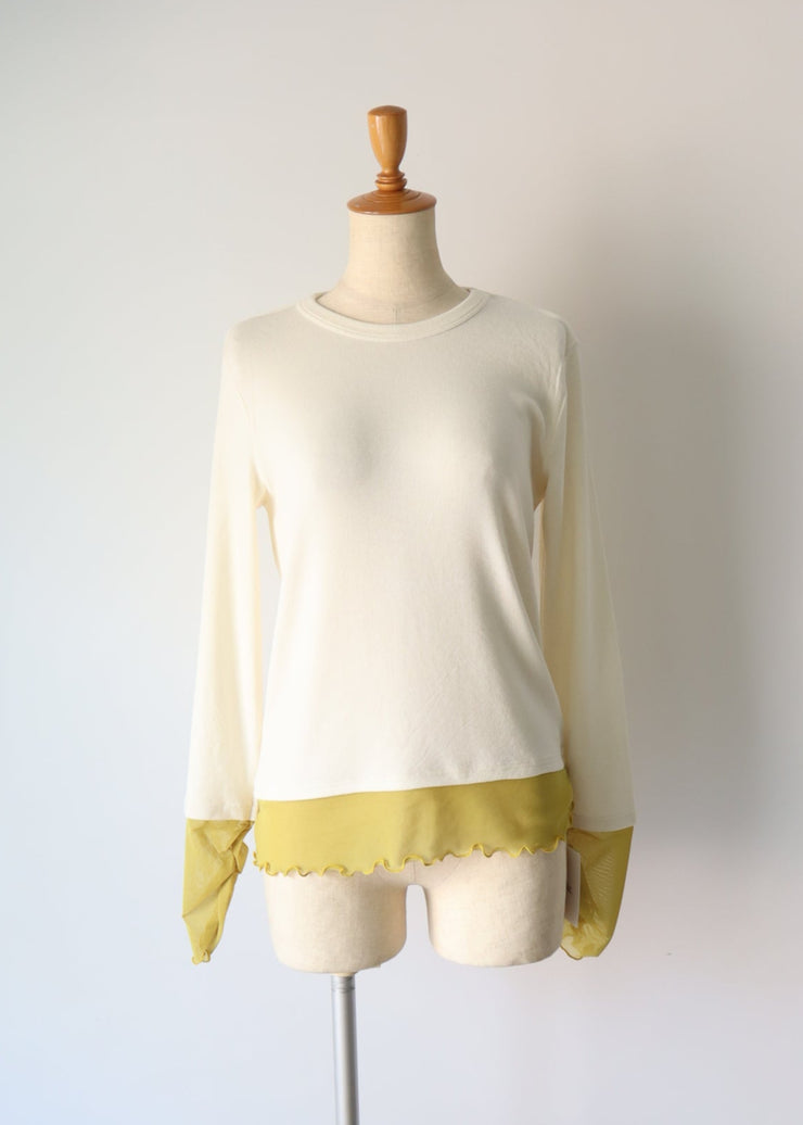 tulle color doking crew neck/K256-62267