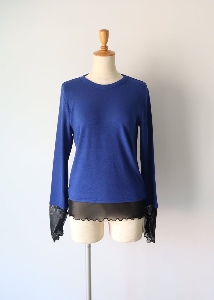 tulle color doking crew neck/K256-62267