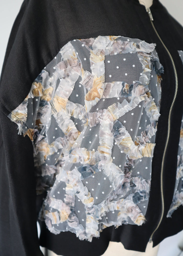 front dot×ribon blouson/K256-68138