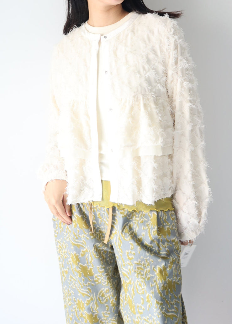 tulle color doking crew neck/K256-62267