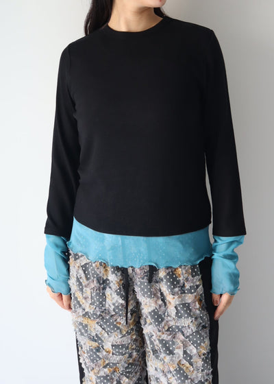 tulle color doking crew neck/K256-62267