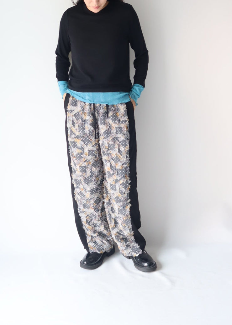 tulle color doking crew neck/K256-62267