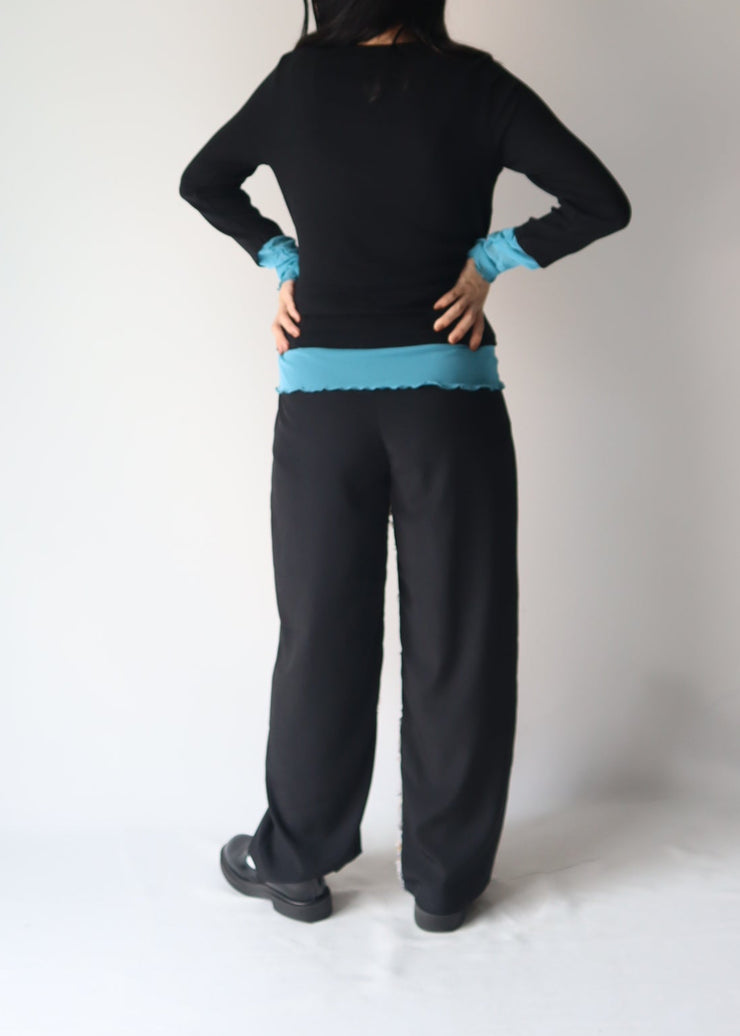 tulle color doking crew neck/K256-62267