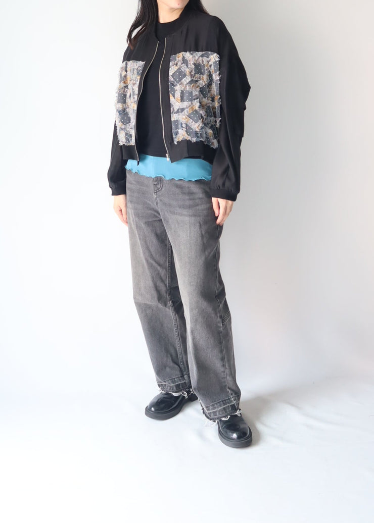front dot×ribon blouson/K256-68138