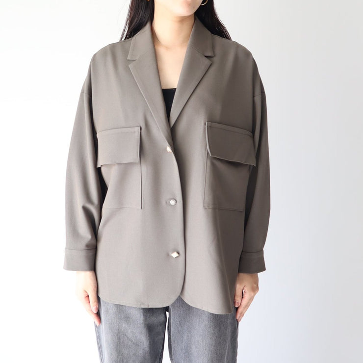 Open collar shirt jacket/K246-68117