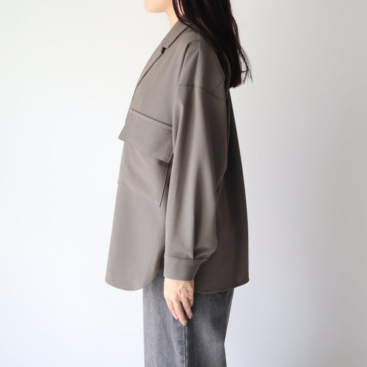 Open collar shirt jacket/K246-68117