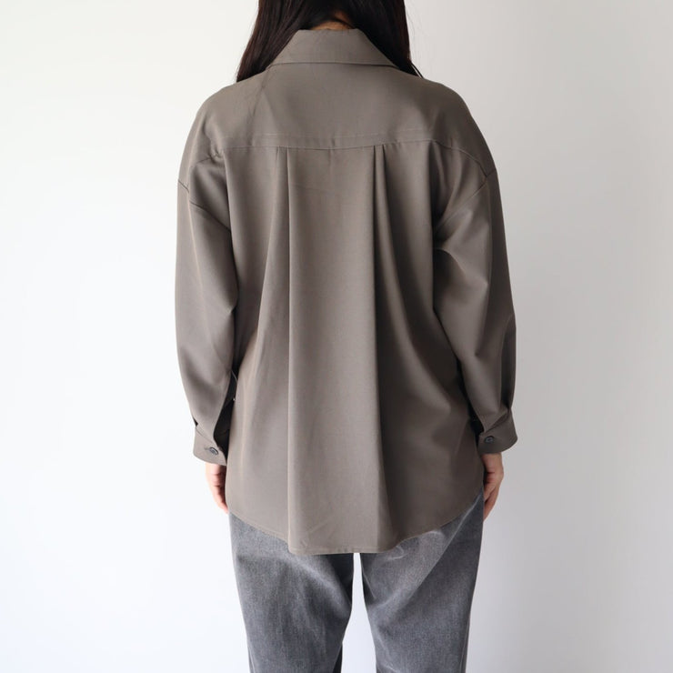 Open collar shirt jacket/K246-68117