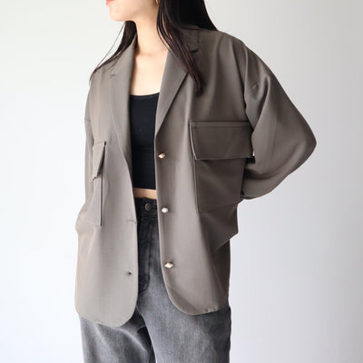 Open collar shirt jacket/K246-68117