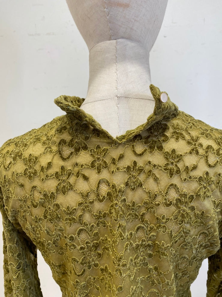 lace high neck tops/K256-62263
