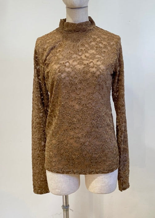 lace high neck tops/K256-62263