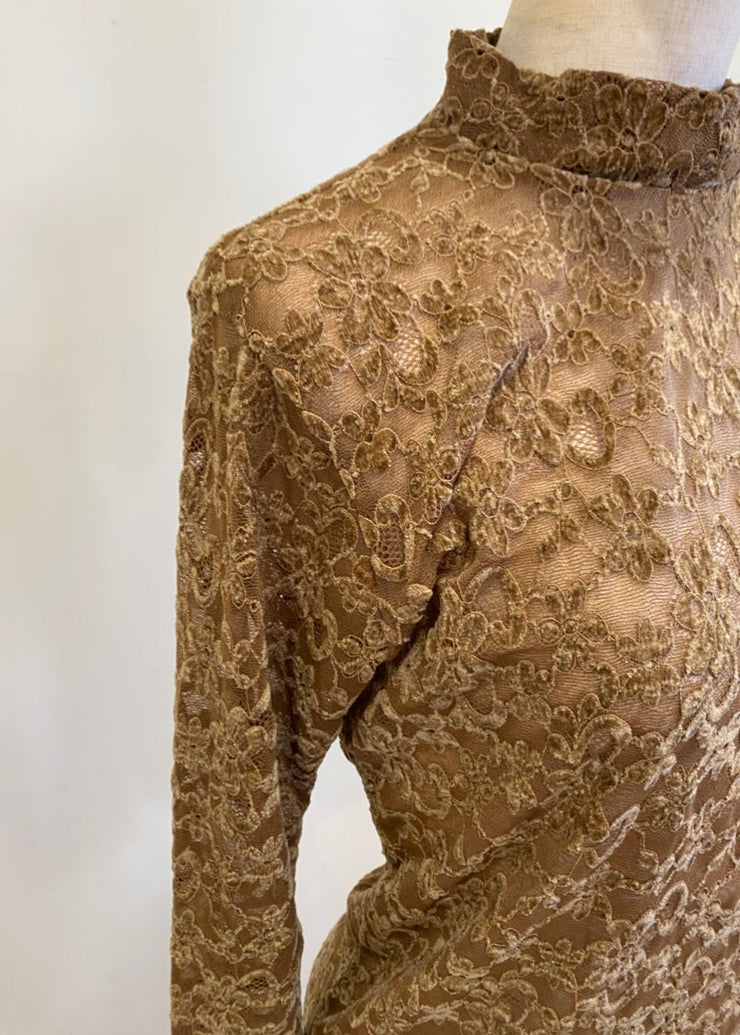 lace high neck tops/K256-62263