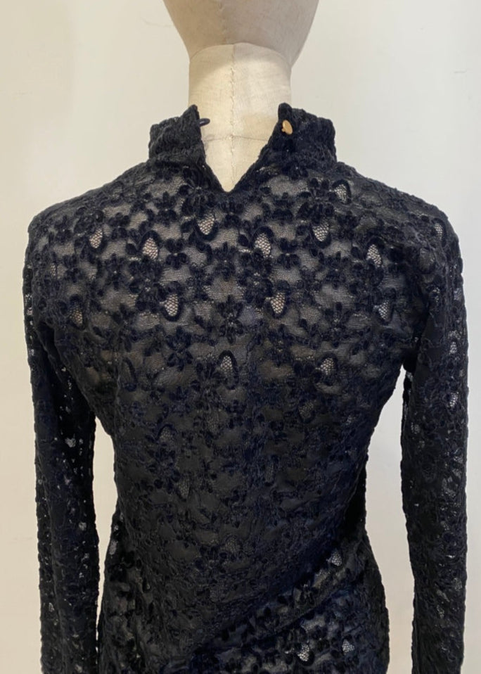lace high neck tops/K256-62263