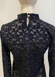 lace high neck tops/K256-62263