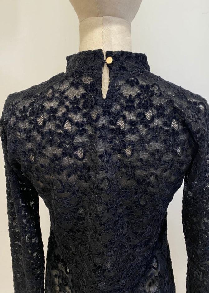 lace high neck tops/K256-62263