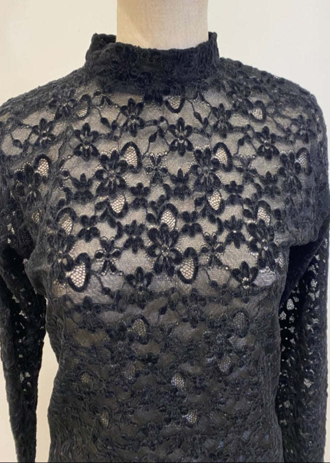 lace high neck tops/K256-62263