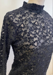 lace high neck tops/K256-62263