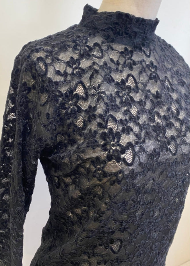 lace high neck tops/K256-62263