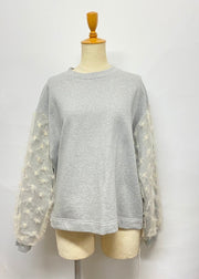 【新作】sleeve cut jacquard pullover/K256-62276