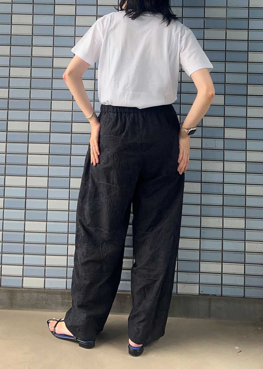 新作】jacquard two tuck cocoon pantsジャガード2タックコクーン