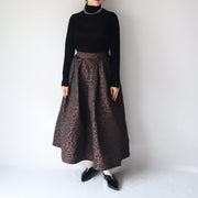 Leopard tuck skirt/K246-65079