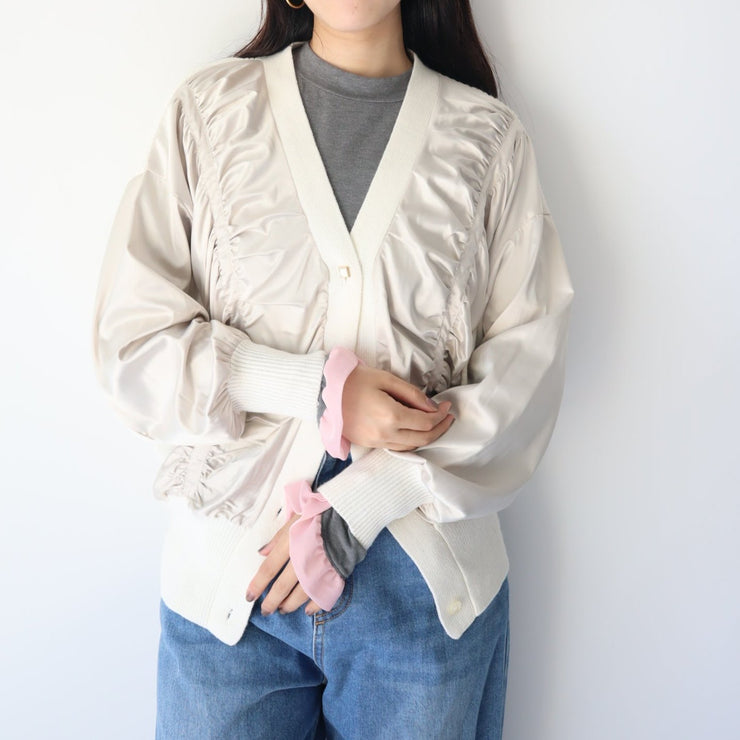 Front satin cardigan/K246-61047