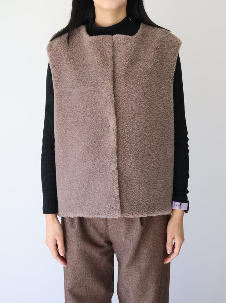 Tweed reversible vest/K236-68086