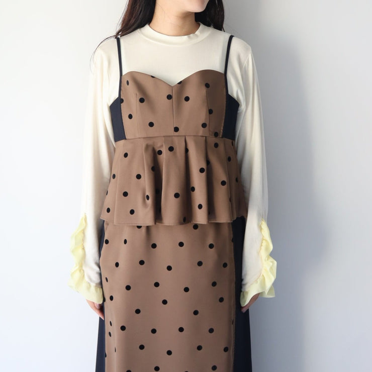 【新作】Back ribbon dot camisole/K246-66113