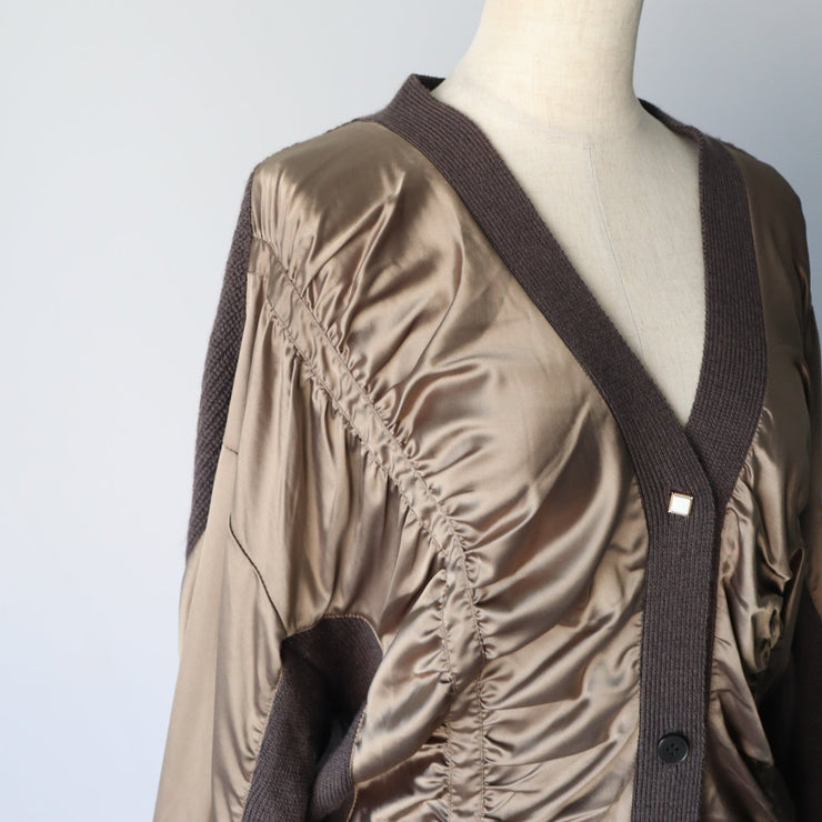 Front satin cardigan/K246-61047