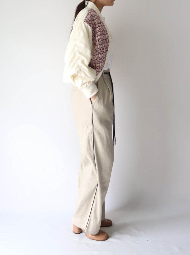 Side line linen pants /K241-64129
