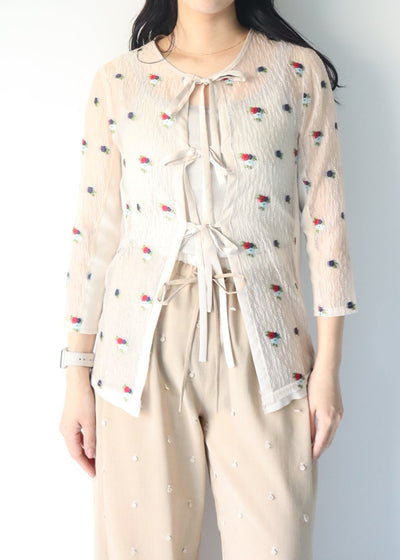 Flower  jacquard blouse/K251-62241