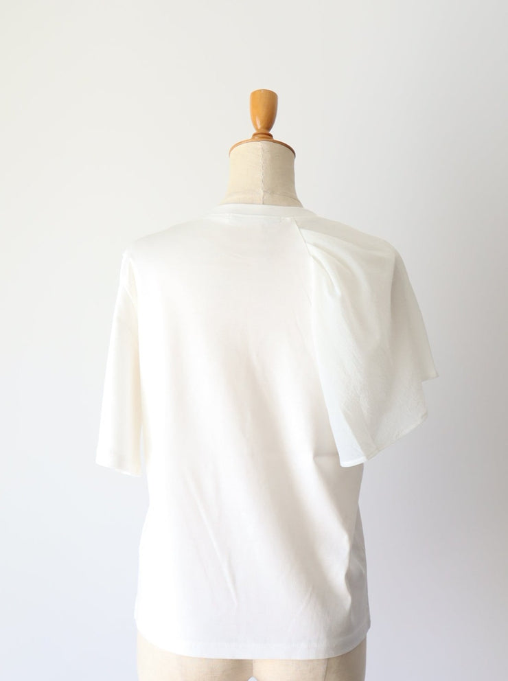 Sleeve sheer T-shirt/K241-62215