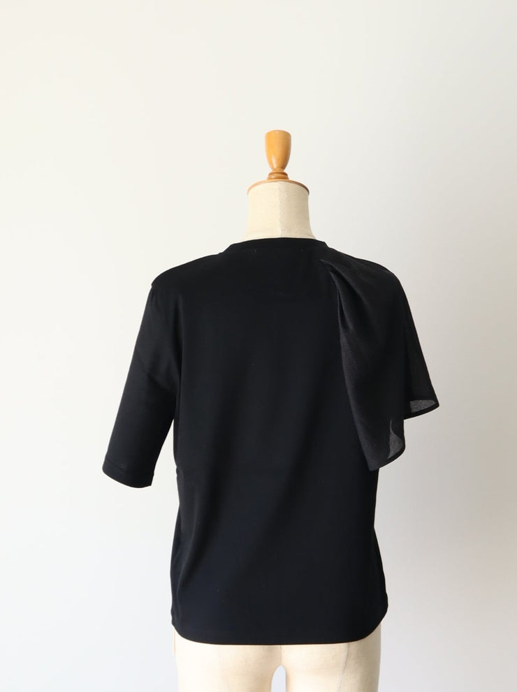 Sleeve sheer T-shirt/K241-62215