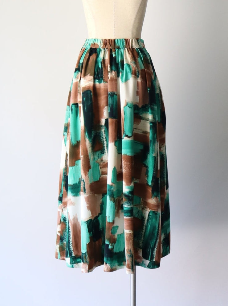 Paint print skirt/K241-65077