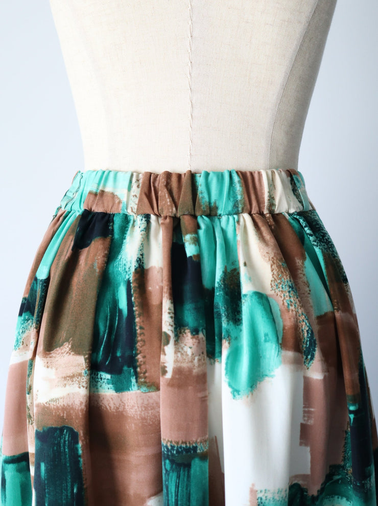 Paint print skirt/K241-65077