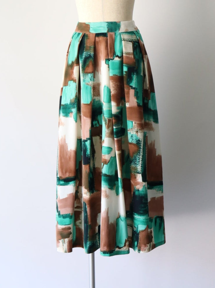 Paint print skirt/K241-65077