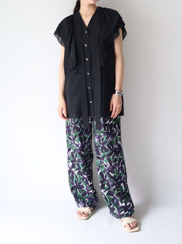 Tie  raffle blouse/K241-66101