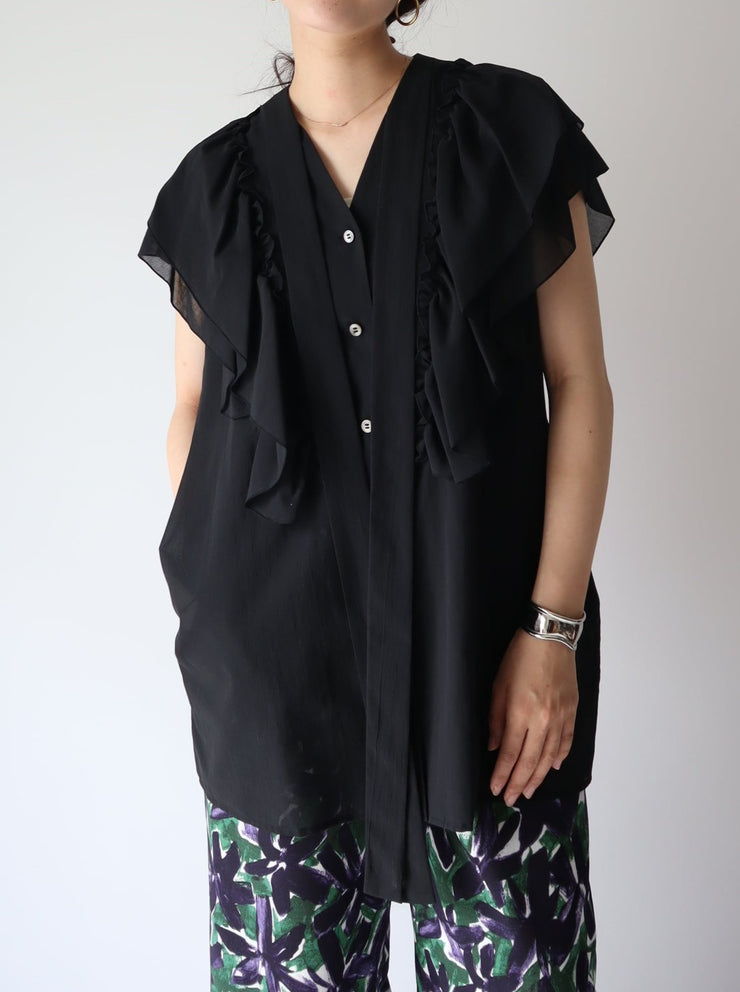 Tie  raffle blouse/K241-66101