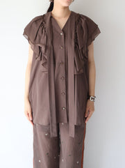 Tie  raffle blouse/K241-66101