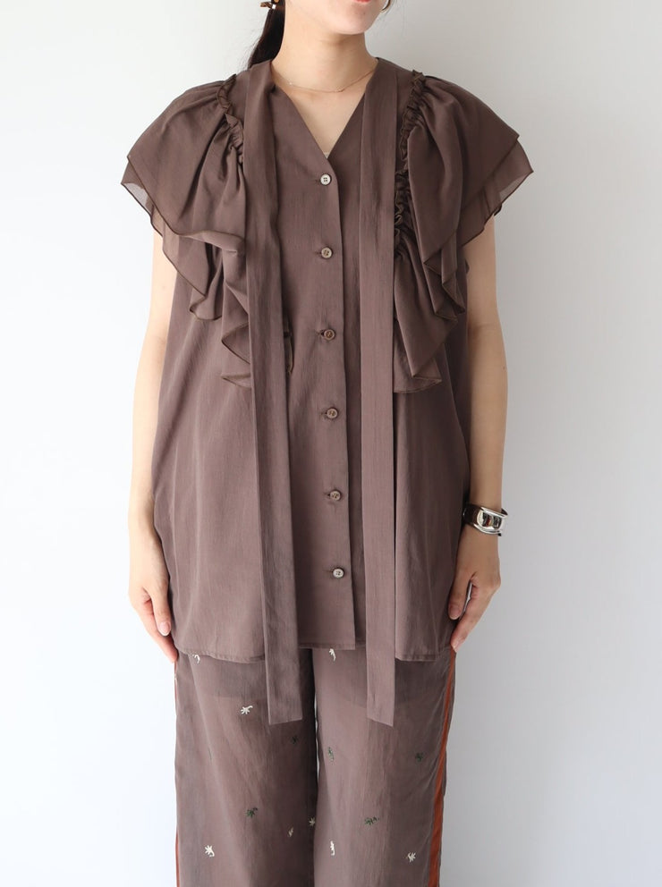 Tie  raffle blouse/K241-66101