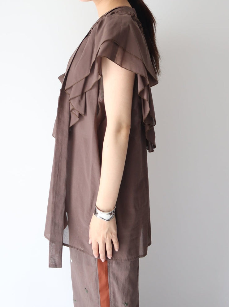 Tie  raffle blouse/K241-66101