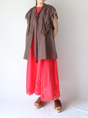 Tie  raffle blouse/K241-66101