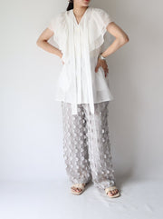 Tie  raffle blouse/K241-66101