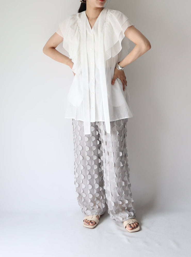 Tie  raffle blouse/K241-66101