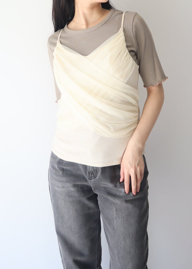 cross tulle camisole/K251-62258
