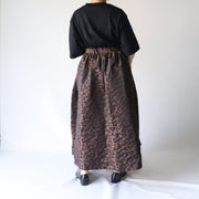 Leopard tuck skirt/K246-65079