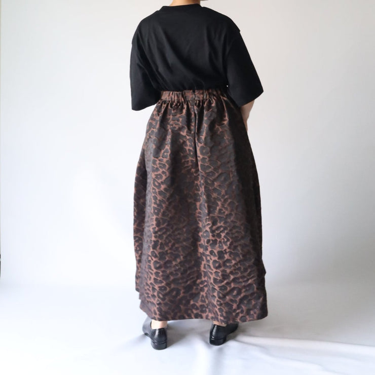 Leopard tuck skirt/K246-65079