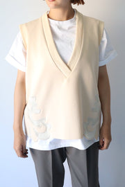 Cutwork vest/K241-62190