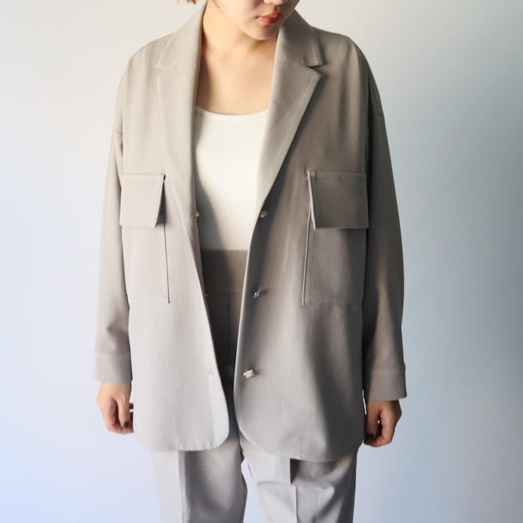 Open collar shirt jacket/K246-68117