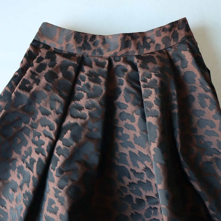 Leopard tuck skirt/K246-65079