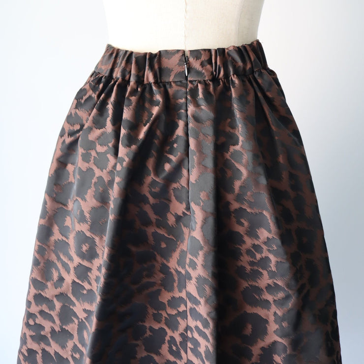 Leopard tuck skirt/K246-65079